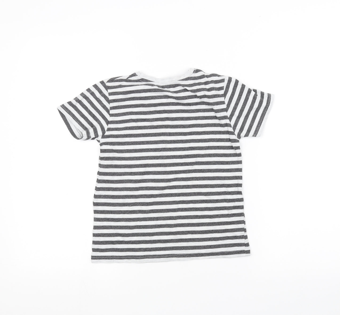 Primark Girls White Striped  Basic T-Shirt Size 7-8 Years