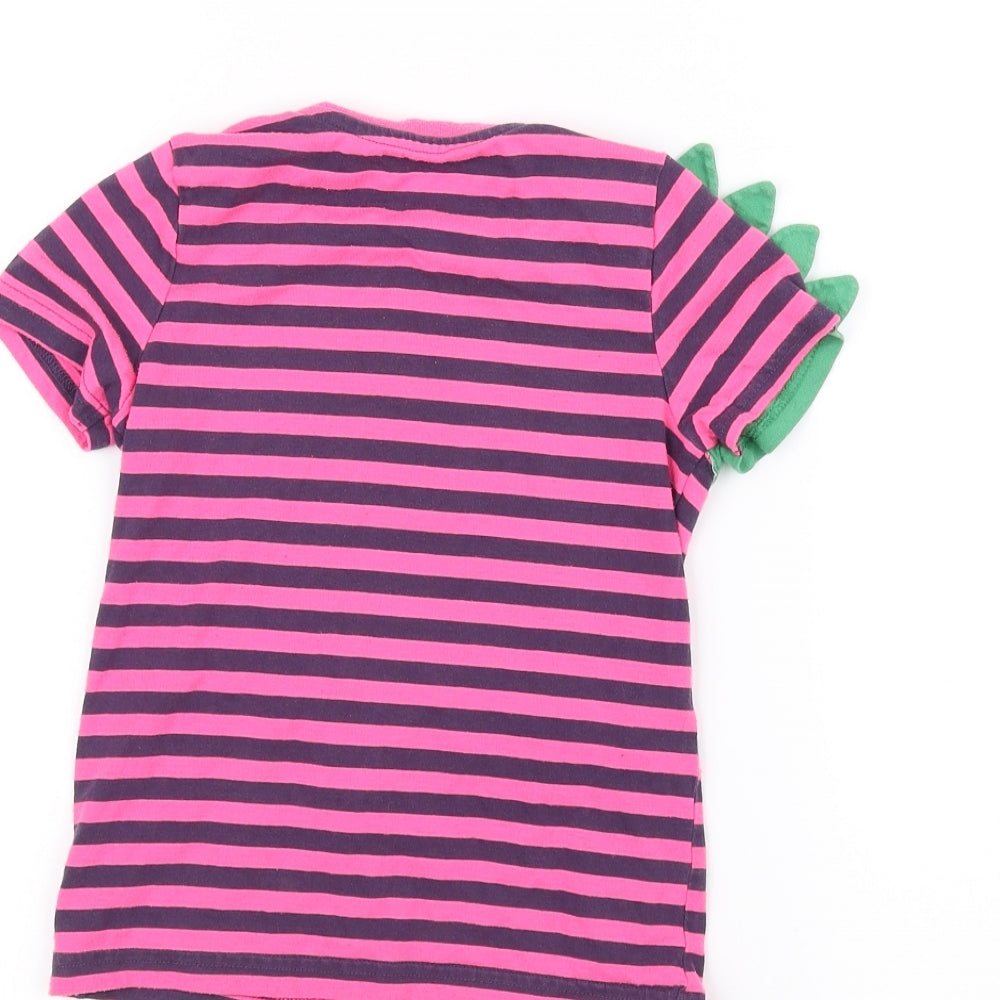 Nutmeg Girls Pink Striped  Basic T-Shirt Size 4-5 Years