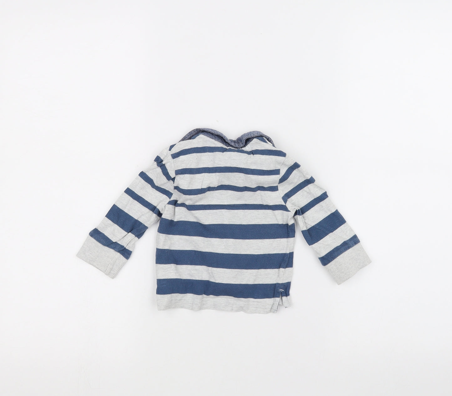 F&F Baby Blue Striped  Basic Polo Size 3-6 Months