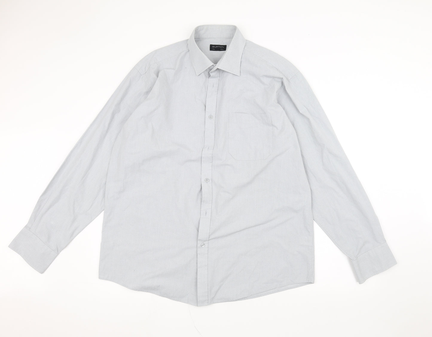 Burton Mens Blue    Dress Shirt Size 17