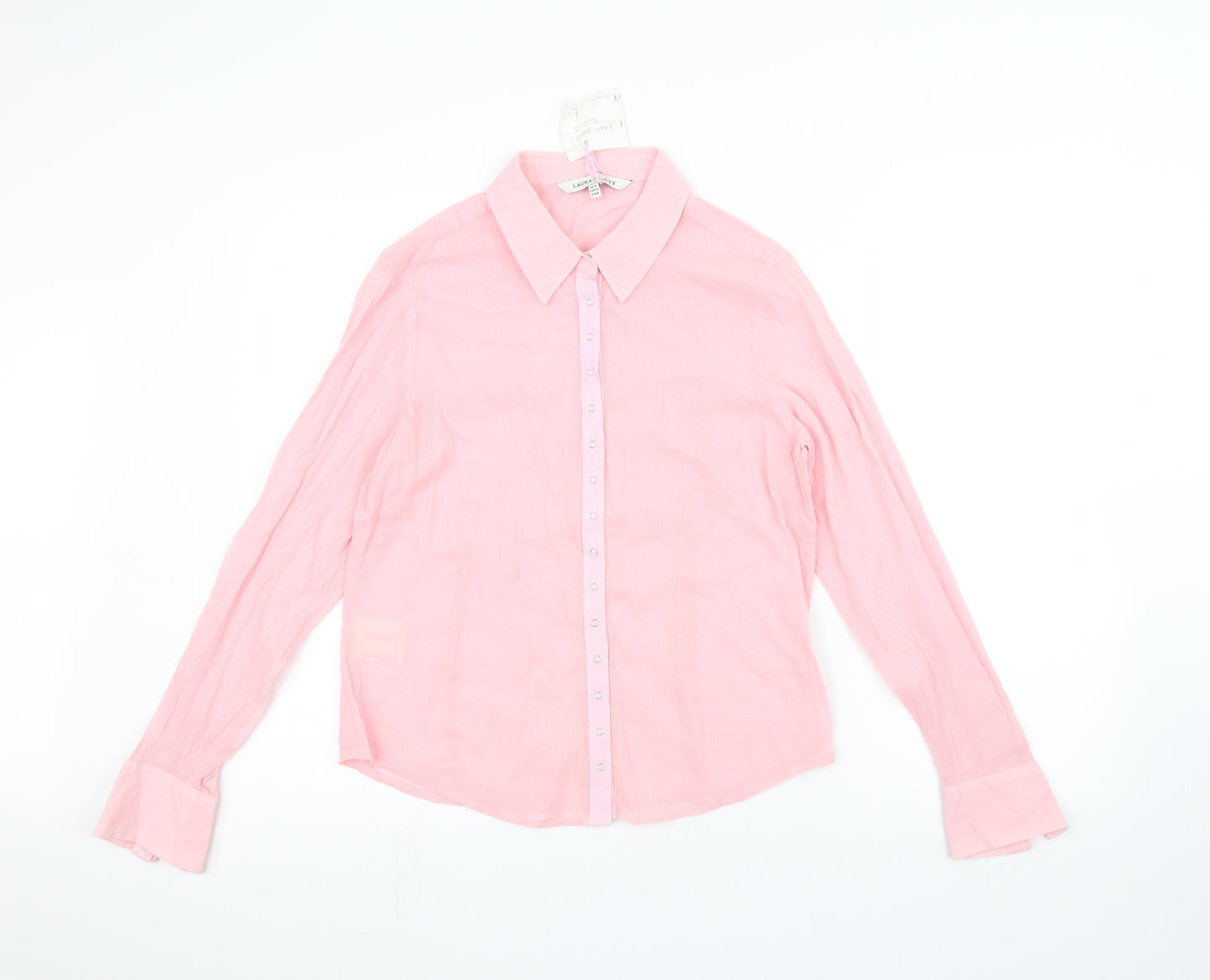 Laura Ashley Womens Pink   Basic Button-Up Size 12