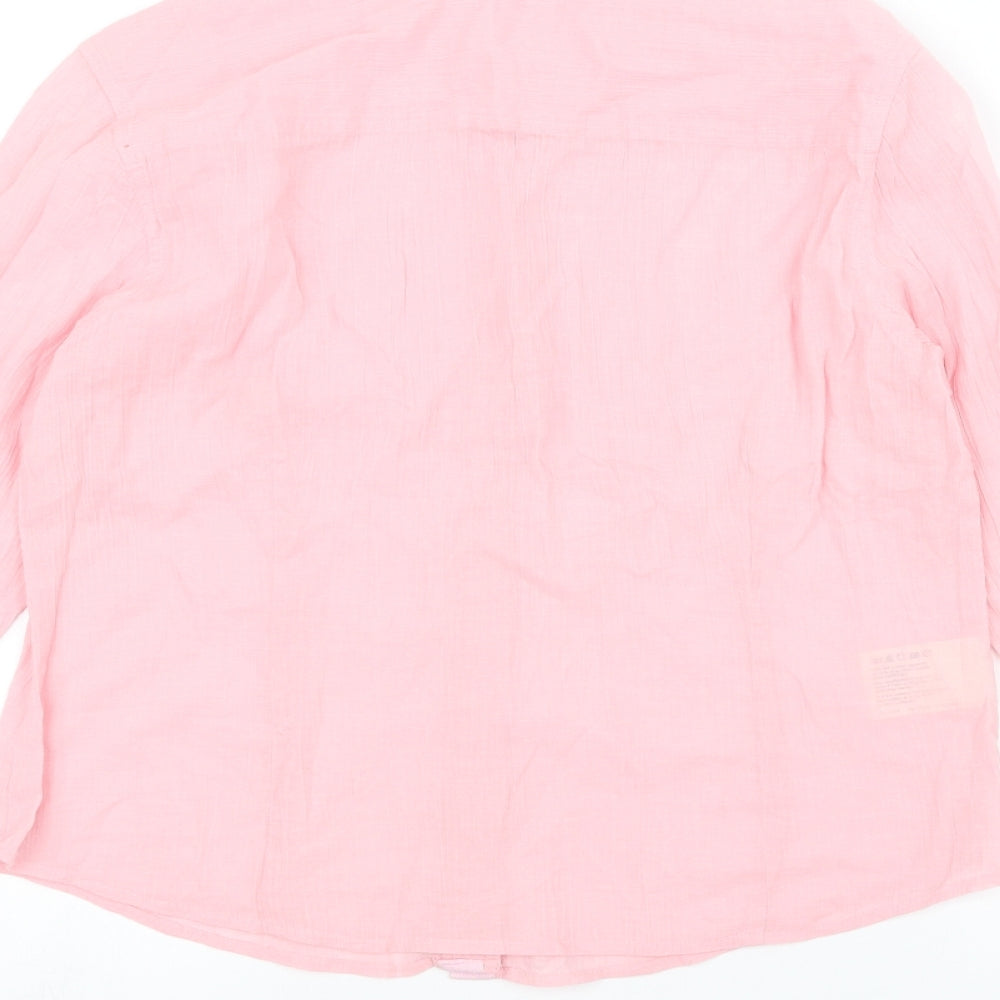 Laura Ashley Womens Pink   Basic Button-Up Size 12