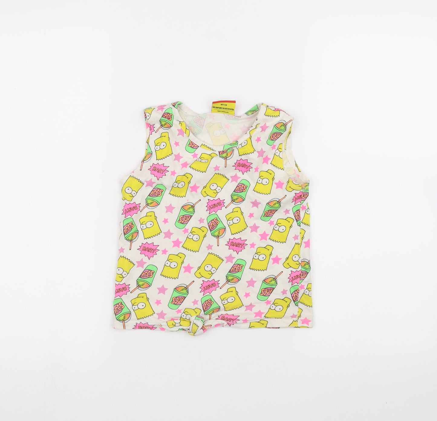 George Girls White   Basic T-Shirt Size 4-5 Years  - The Simpsons