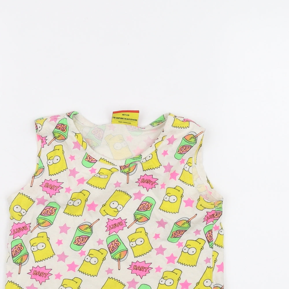George Girls White   Basic T-Shirt Size 4-5 Years  - The Simpsons
