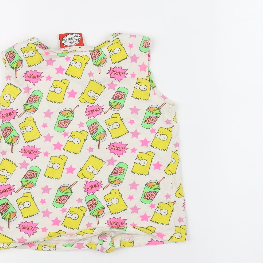 George Girls White   Basic T-Shirt Size 4-5 Years  - The Simpsons
