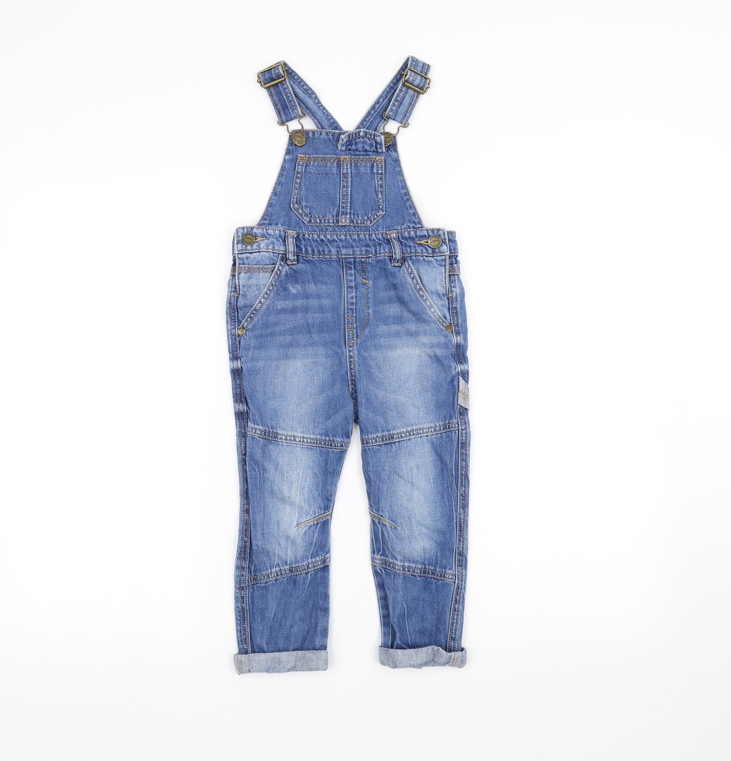 NEXT Girls Blue  Denim Dungaree One-Piece Size 2-3 Years