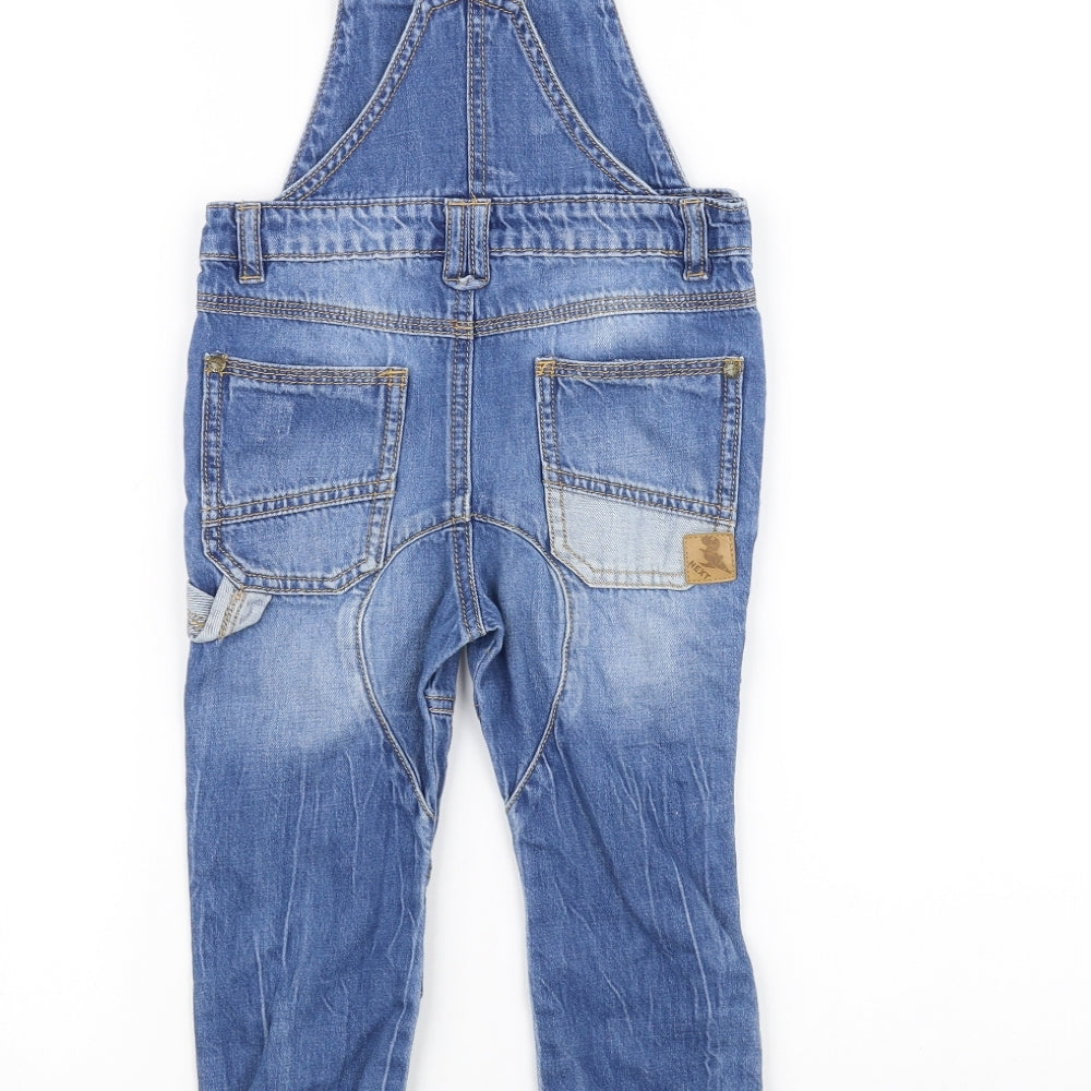 NEXT Girls Blue  Denim Dungaree One-Piece Size 2-3 Years