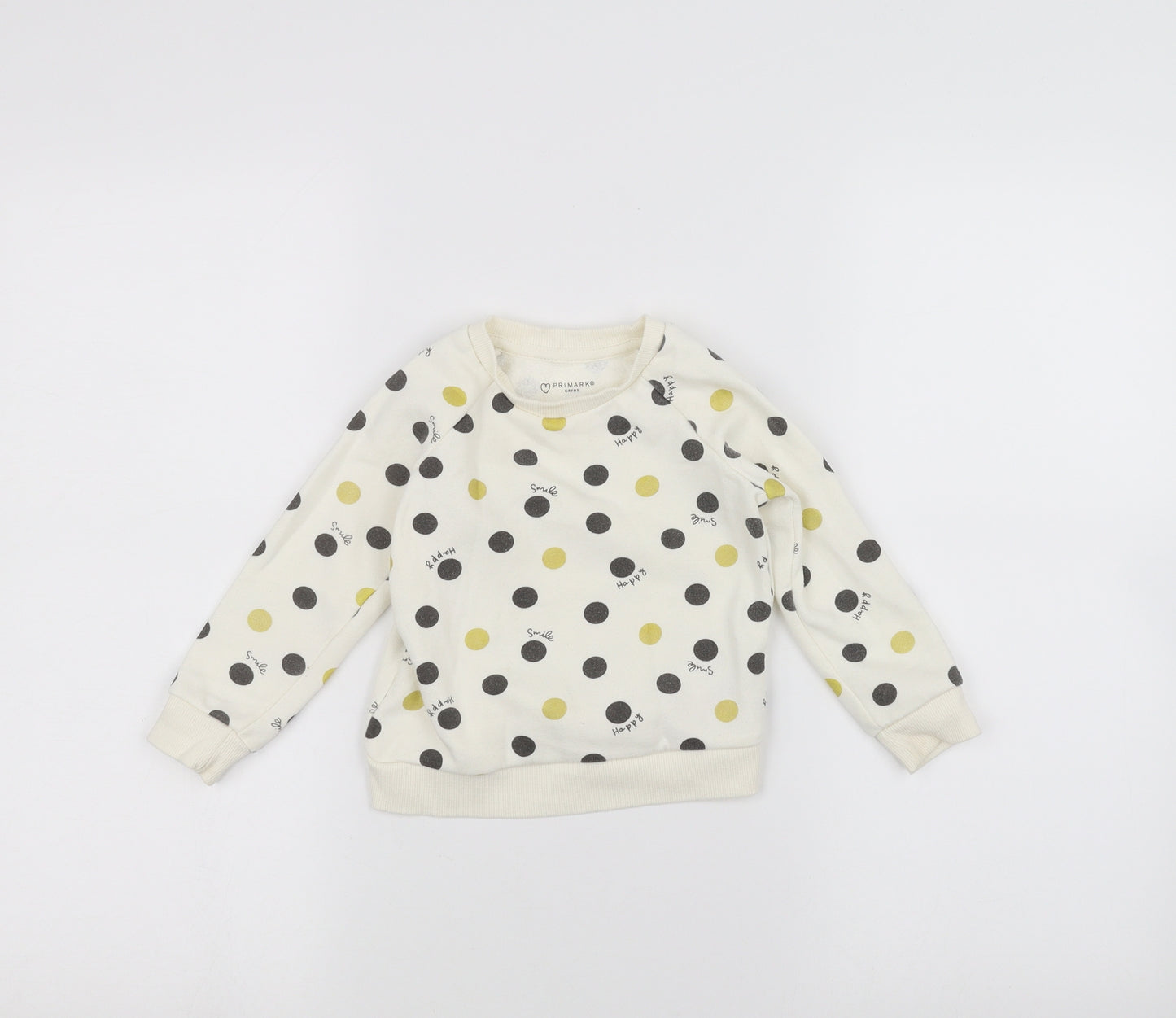Primark Baby White Polka Dot  Pullover Jumper Size 12-18 Months