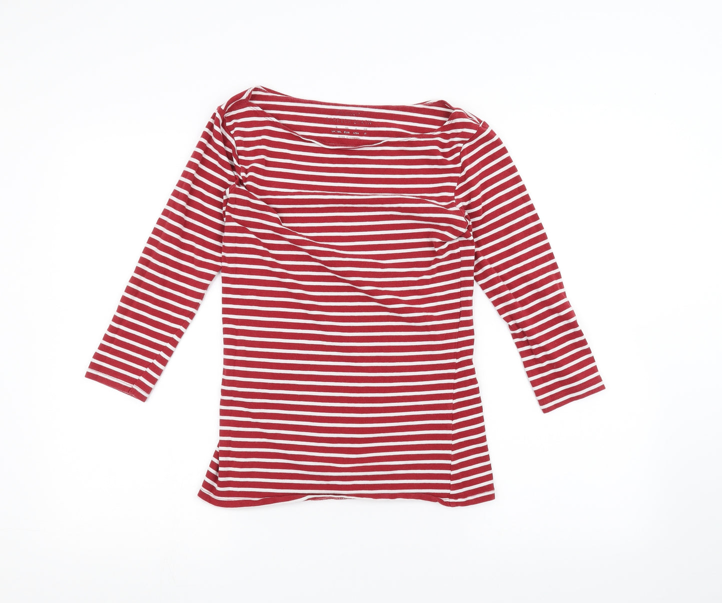 Primark Womens White Striped  Basic T-Shirt Size 8