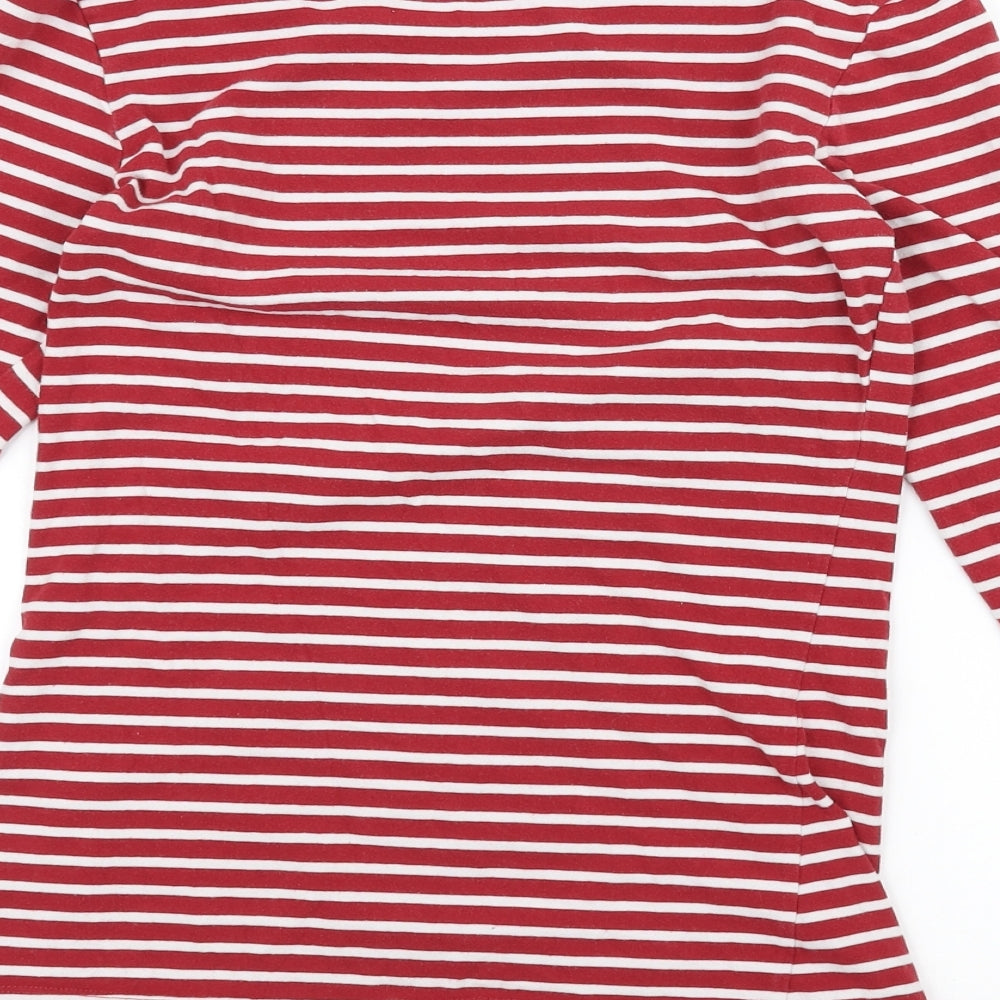 Primark Womens White Striped  Basic T-Shirt Size 8
