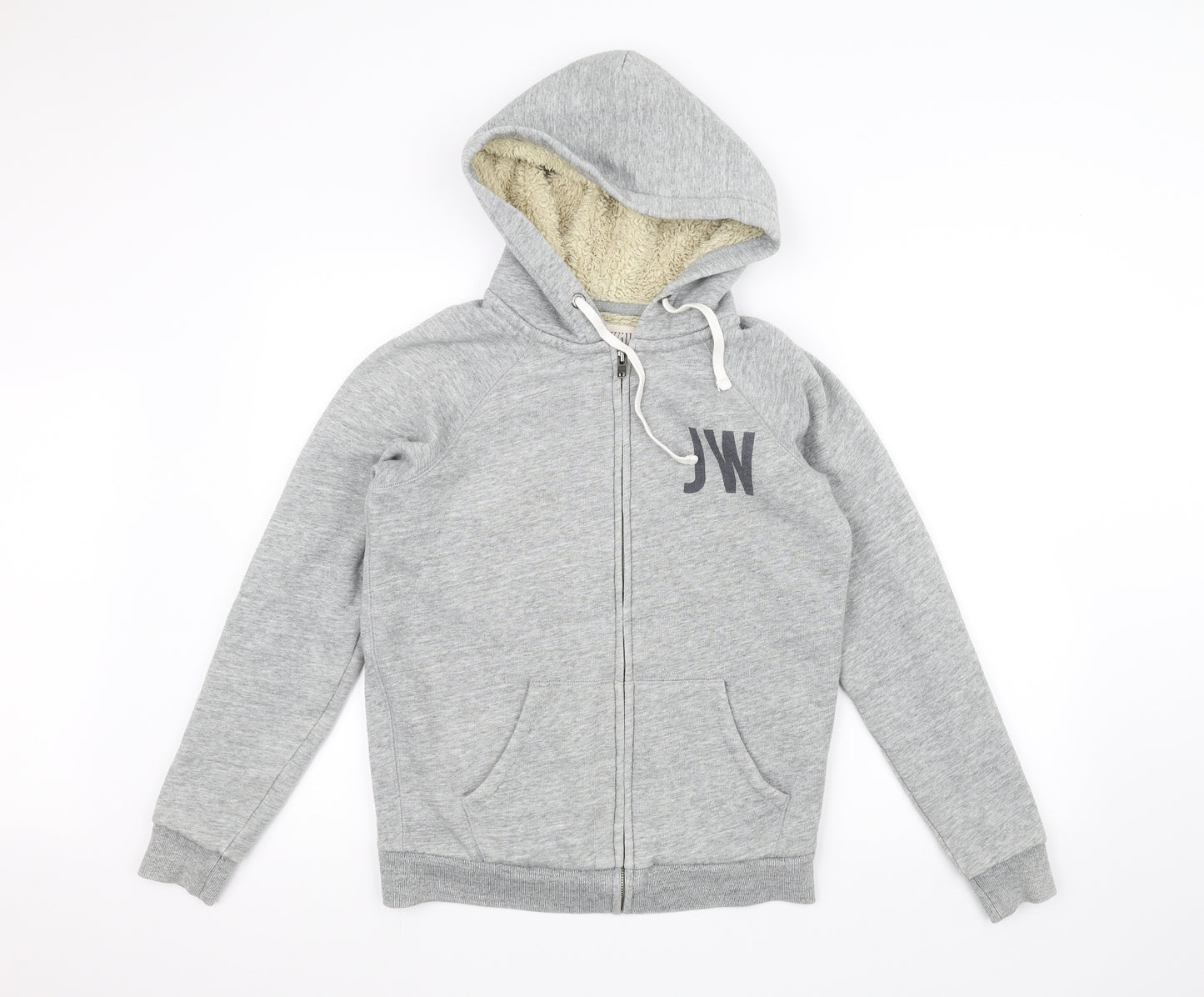 Jack Wills Womens Grey   Full Zip Hoodie Size 10