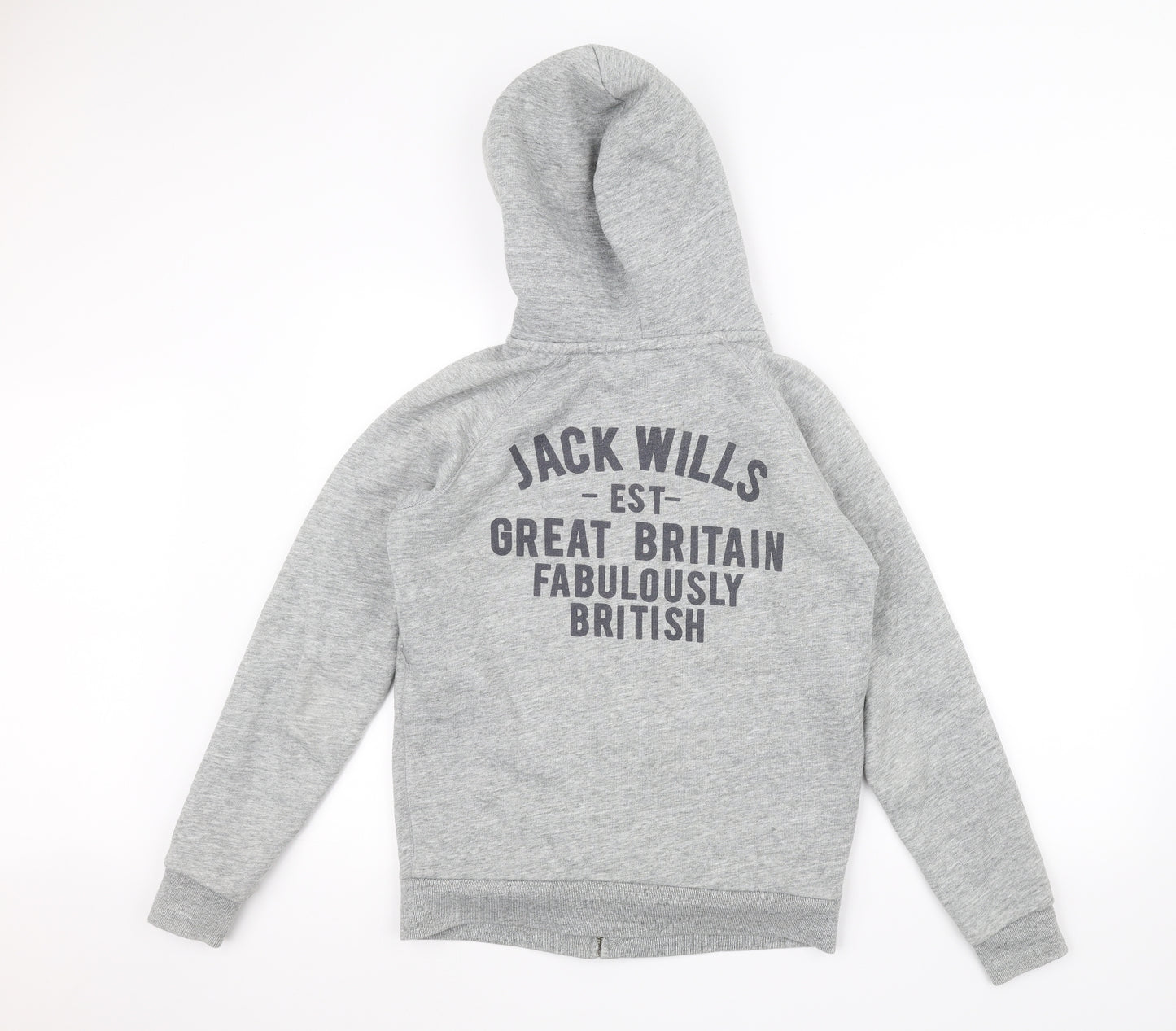 Jack Wills Womens Grey   Full Zip Hoodie Size 10