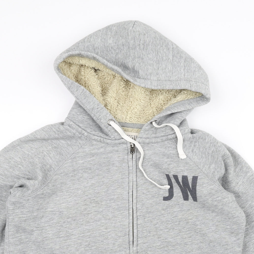 Jack Wills Womens Grey   Full Zip Hoodie Size 10