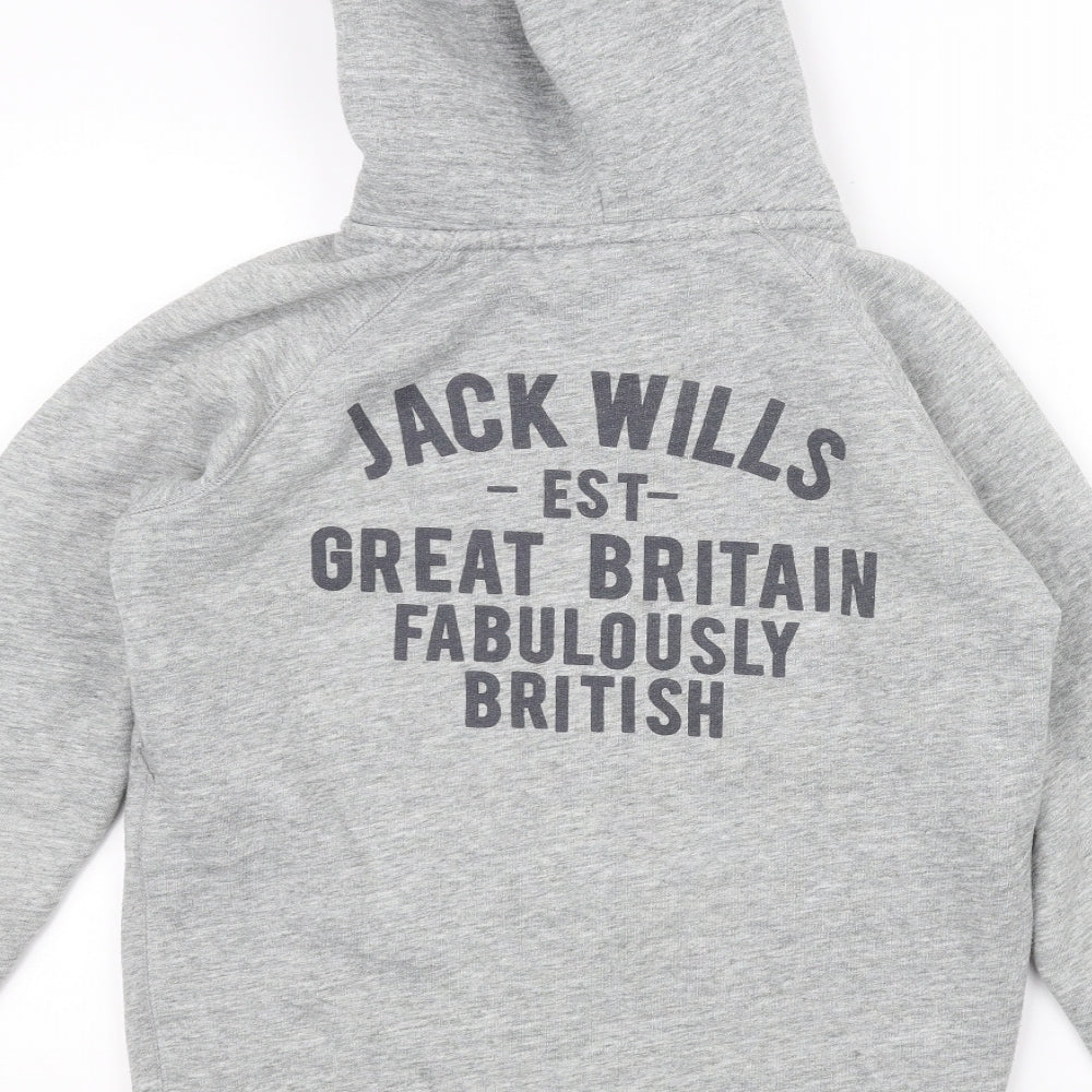 Jack Wills Womens Grey   Full Zip Hoodie Size 10