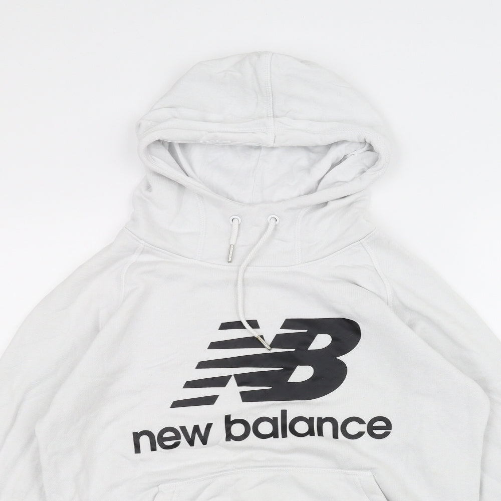 New Balance Mens White   Pullover Hoodie Size S