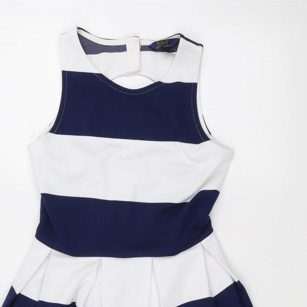 Polo Ralph Lauren Womens White Striped  A-Line  Size XL