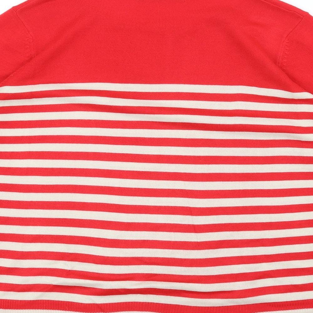 Marks and Spencer Womens White Striped  Pullover Jumper Size 16