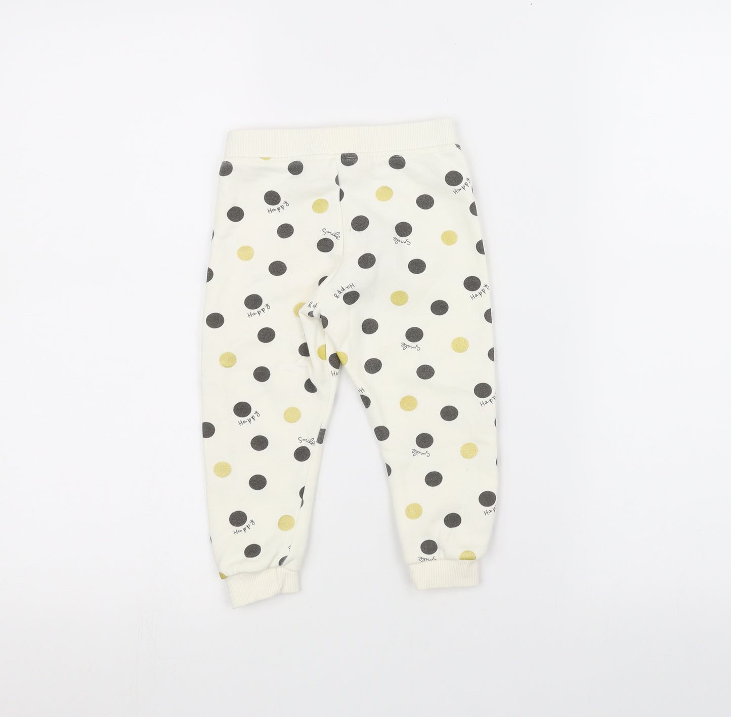 Primark Baby White Polka Dot  Sweatpants Trousers Size 12-18 Months