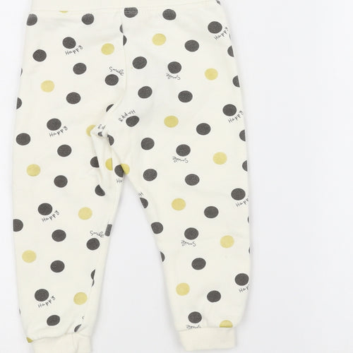 Primark Baby White Polka Dot  Sweatpants Trousers Size 12-18 Months