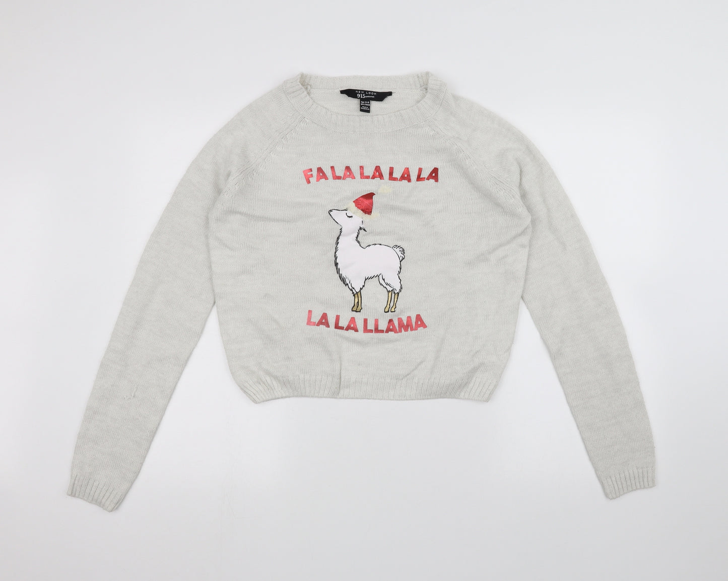 New Look Girls White   Pullover Jumper Size 14-15 Years  - Llama