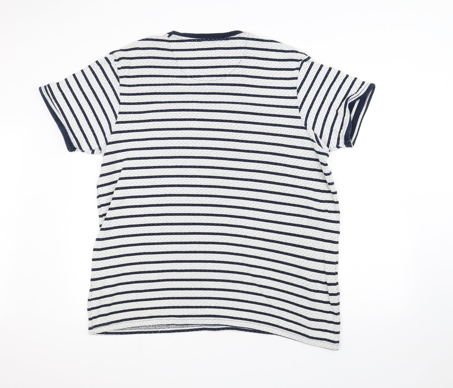 dsiruct Mens White Striped   T-Shirt Size 2XL