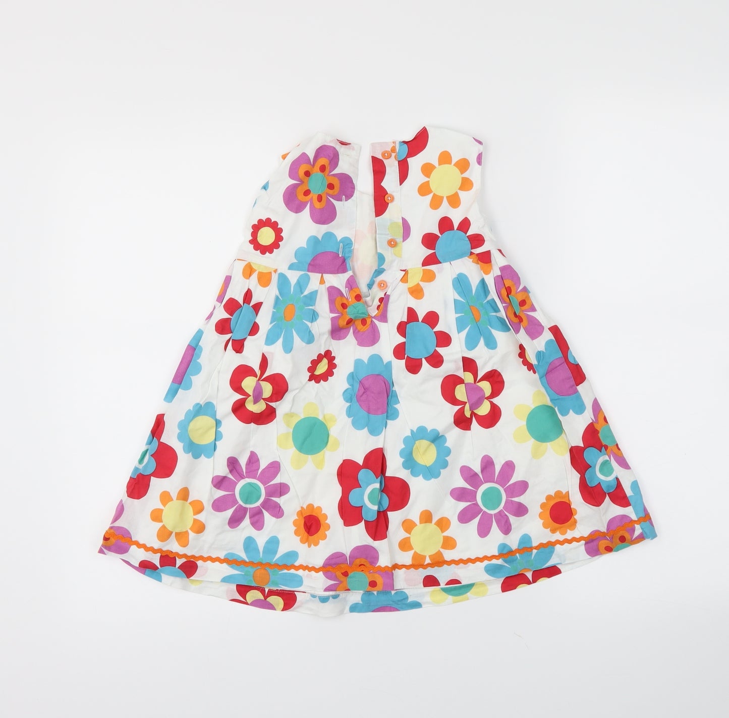 M&S Girls White Floral  Trapeze & Swing  Size 18-24 Months