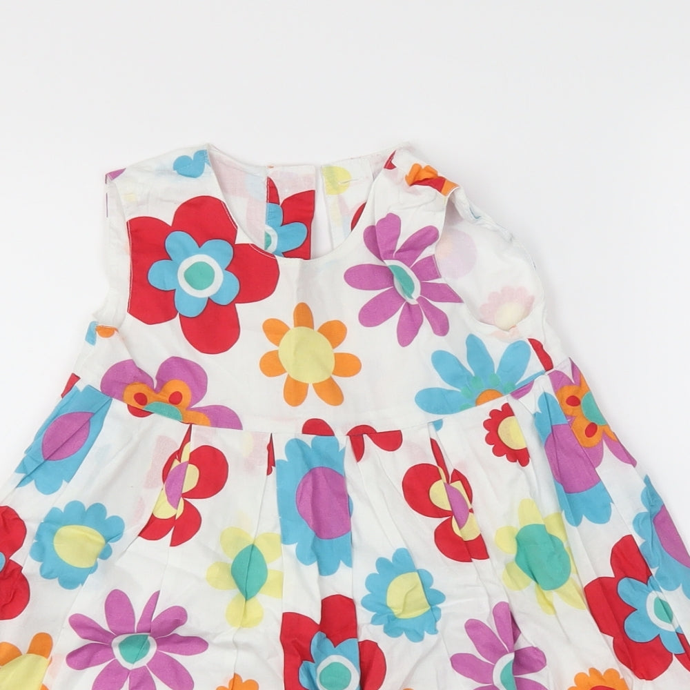M&S Girls White Floral  Trapeze & Swing  Size 18-24 Months