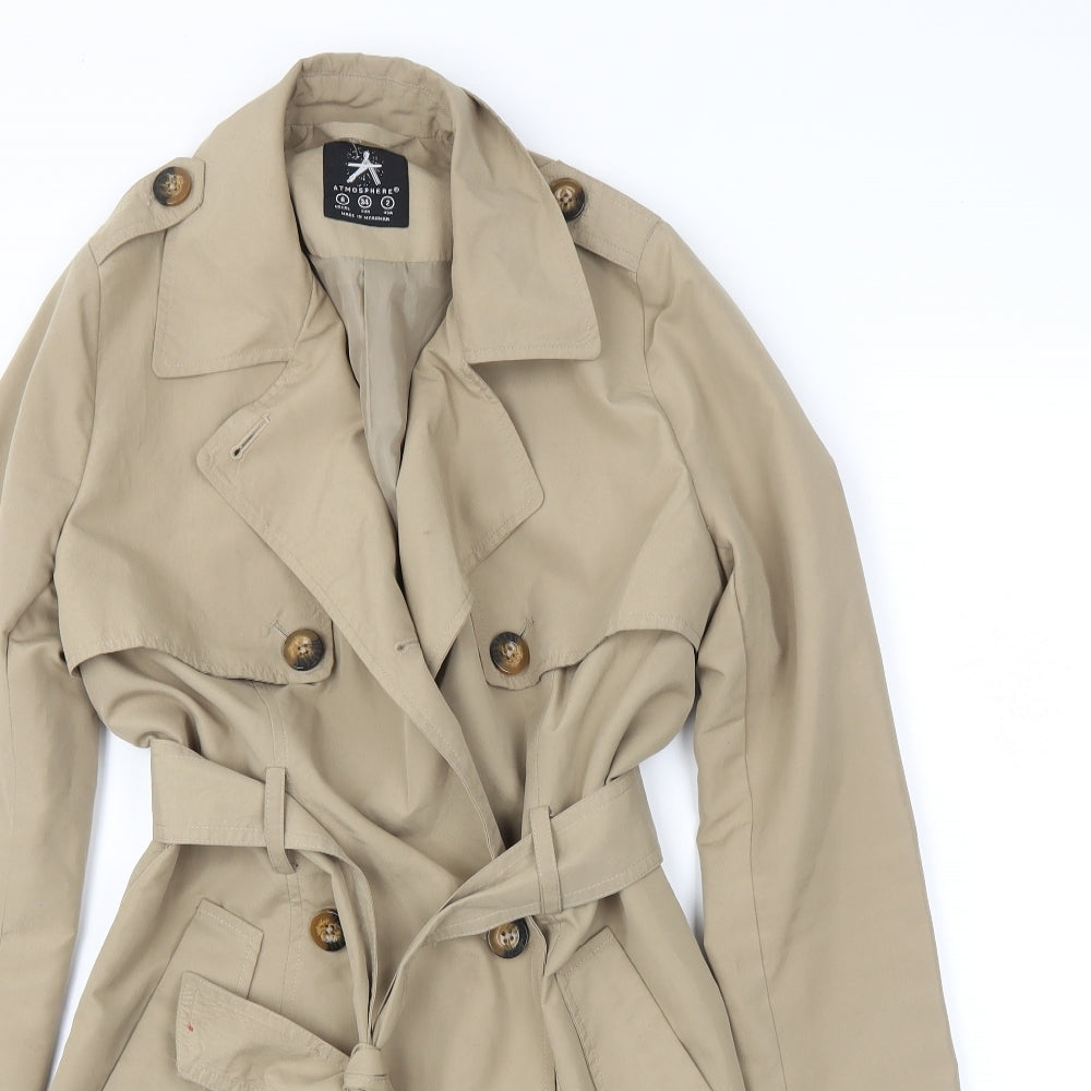 atosphere Womens Beige   Overcoat Coat Size 6