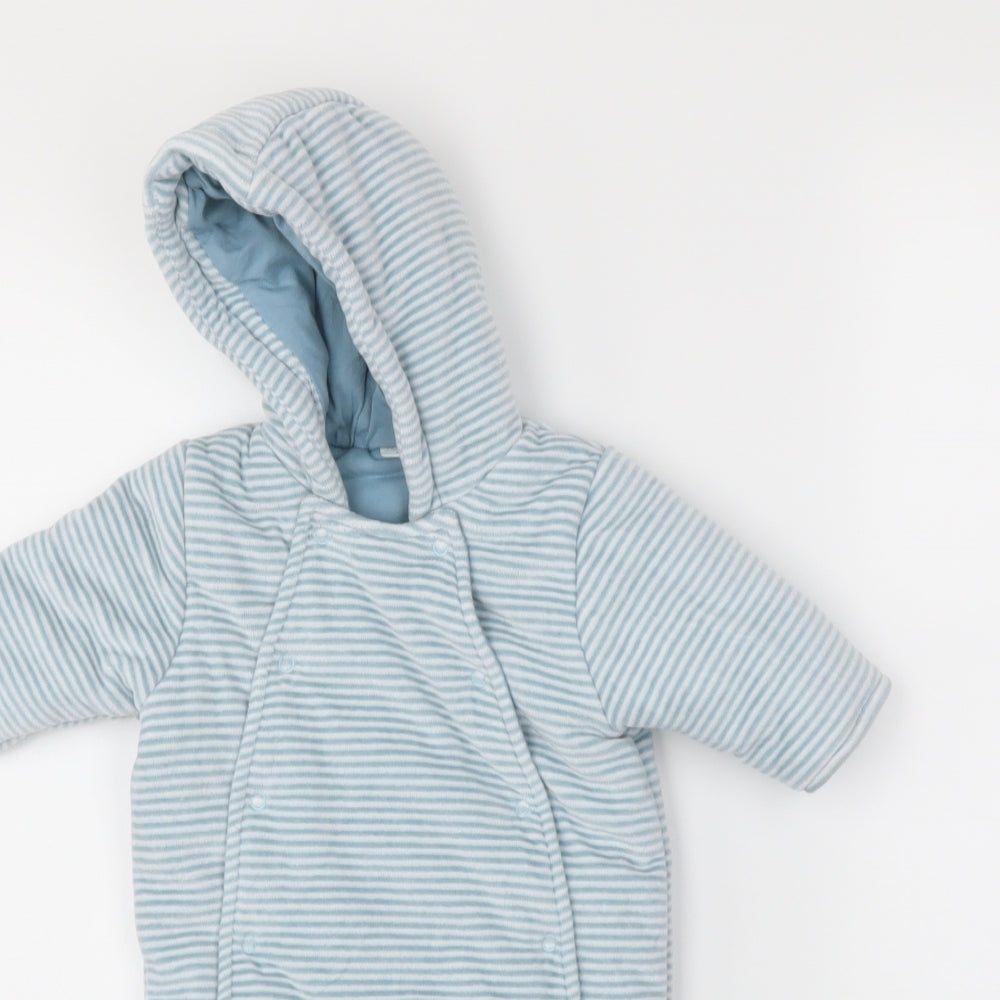 NEXT Baby Blue Striped  Coverall One-Piece Size 0-3 Months