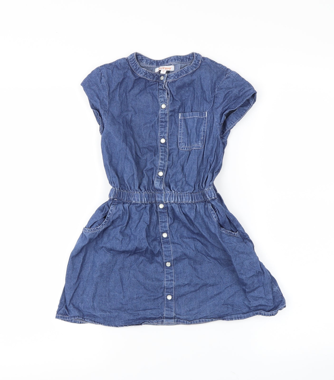 bluzoo Girls Blue  Denim Shirt Dress  Size 8 Years