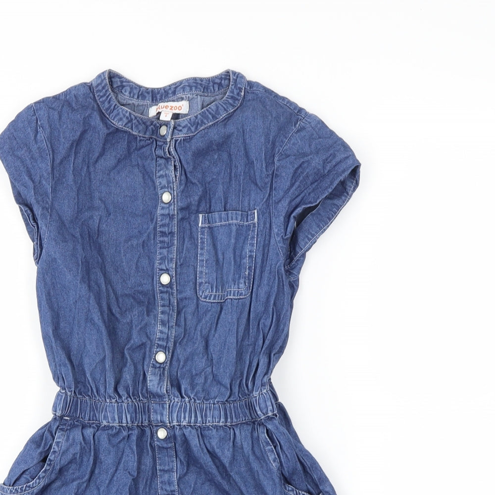 bluzoo Girls Blue  Denim Shirt Dress  Size 8 Years