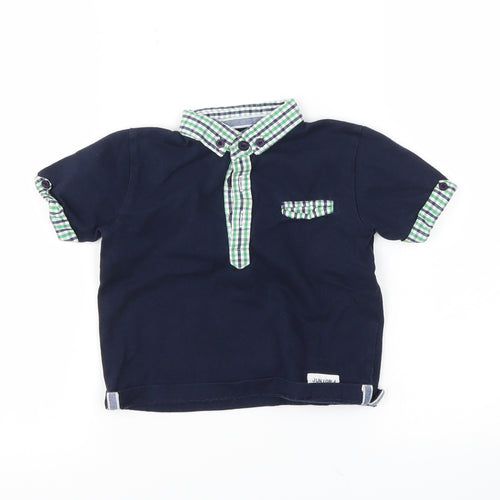 junior Boys Black   Basic Polo Size 12-18 Months