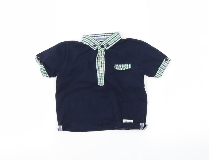 junior Boys Black Basic Polo Size 12-18 Months