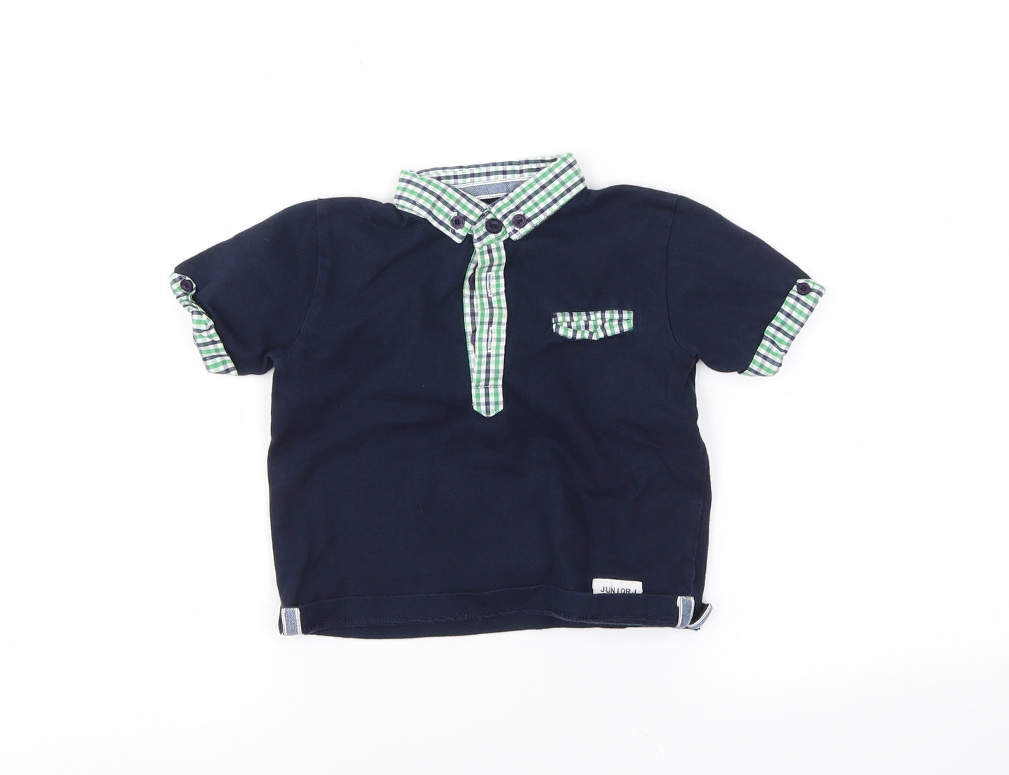 junior Boys Black   Basic Polo Size 12-18 Months