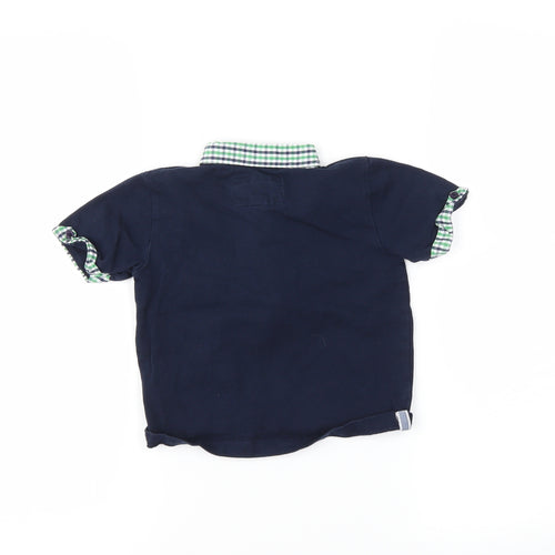 junior Boys Black   Basic Polo Size 12-18 Months