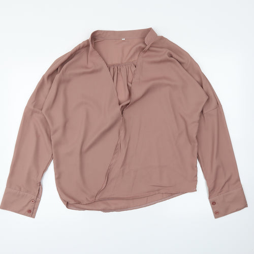 Preworn Womens Beige   Wrap Blouse Size XL