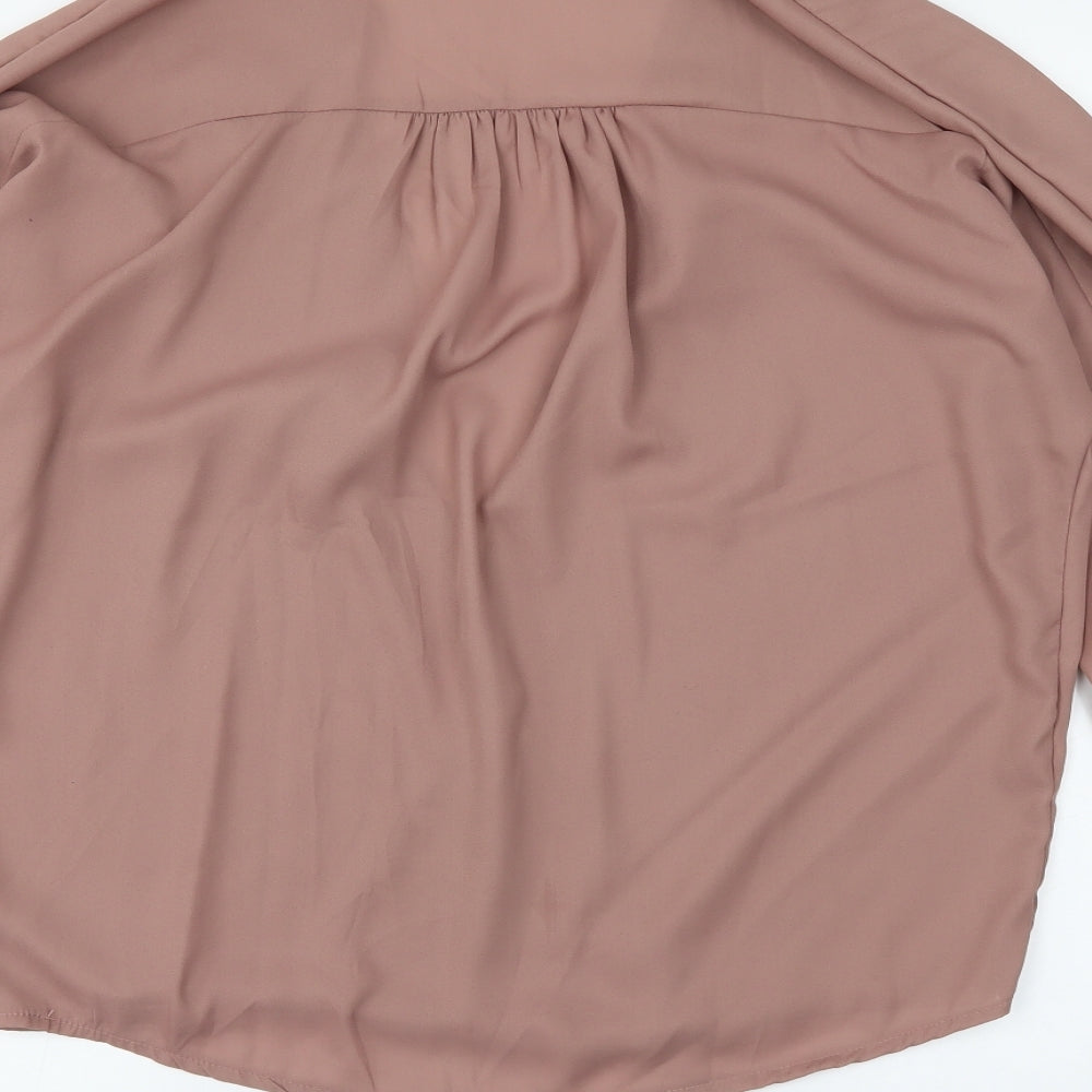 Preworn Womens Beige   Wrap Blouse Size XL