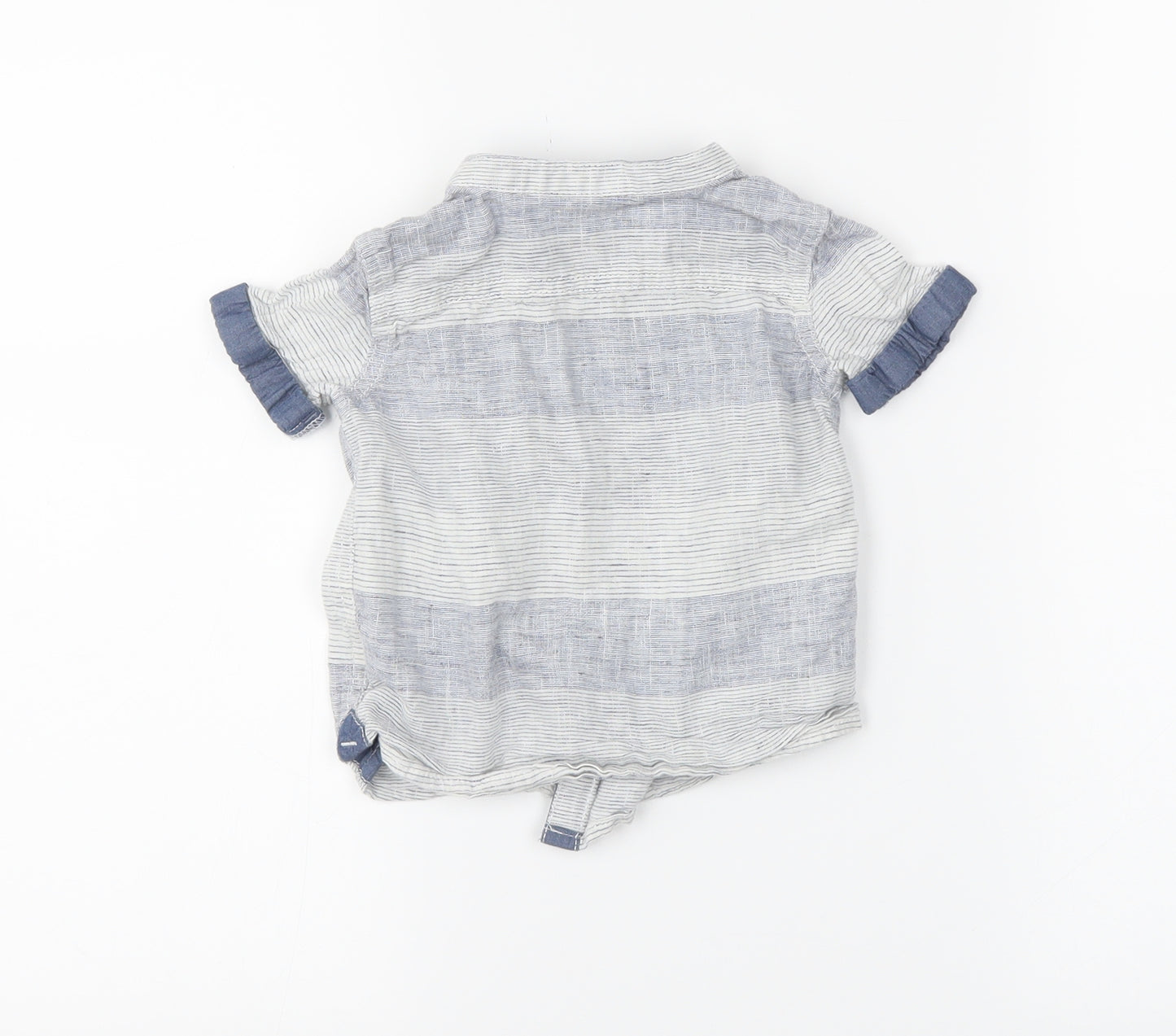 F&F Boys Blue Striped  Basic Button-Up Size 12-18 Months