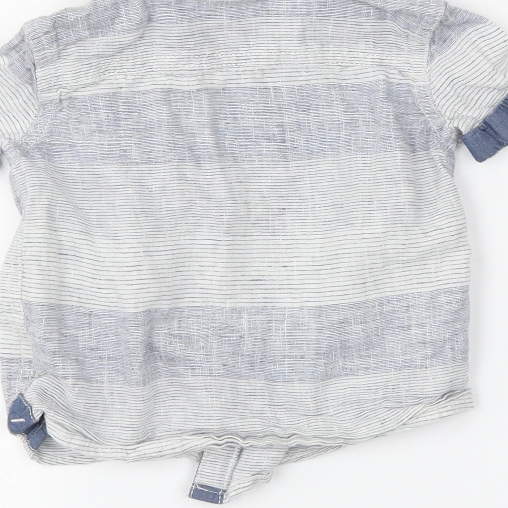F&F Boys Blue Striped  Basic Button-Up Size 12-18 Months