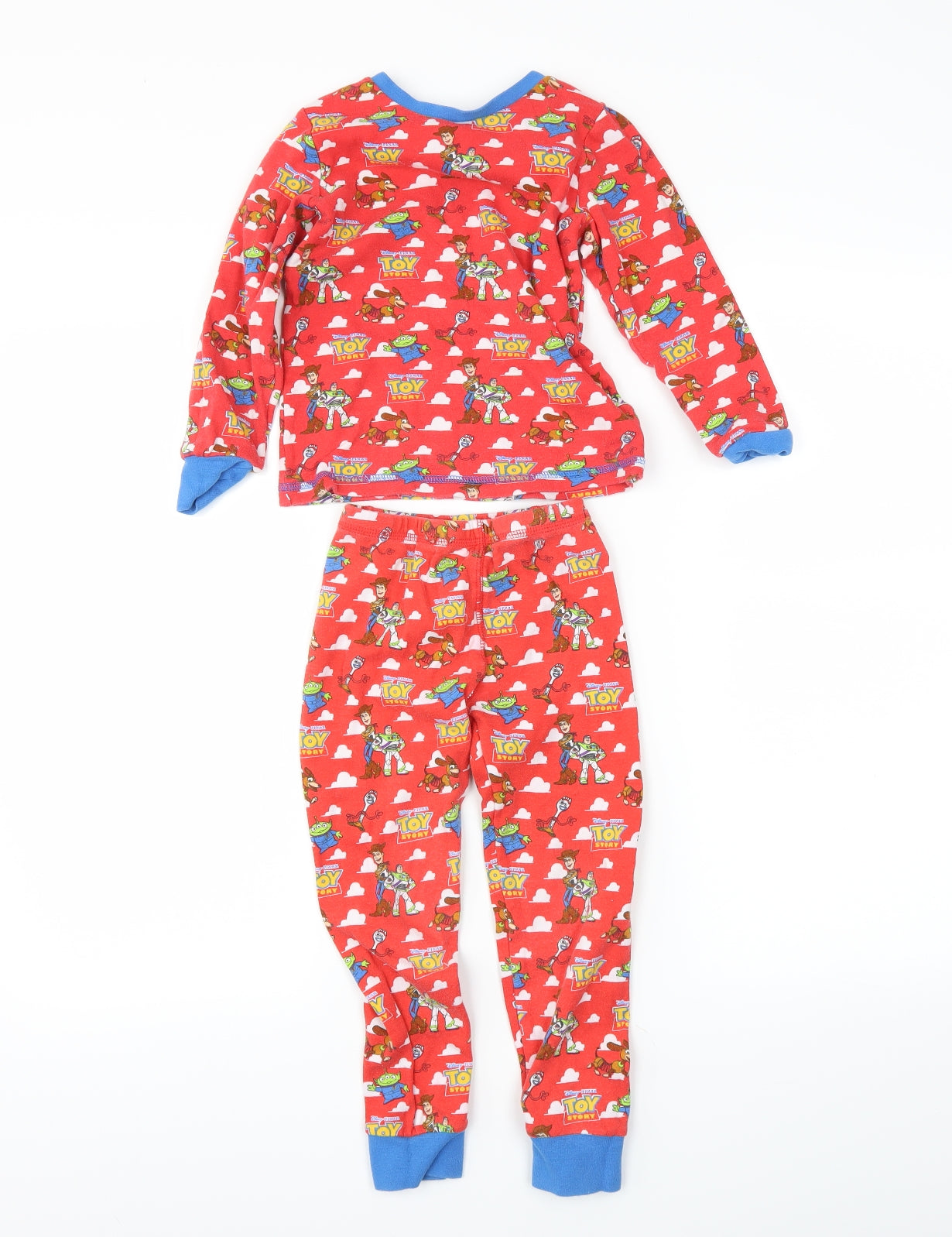 George Boys Red Solid   Pyjama Set Size 5-6 Years