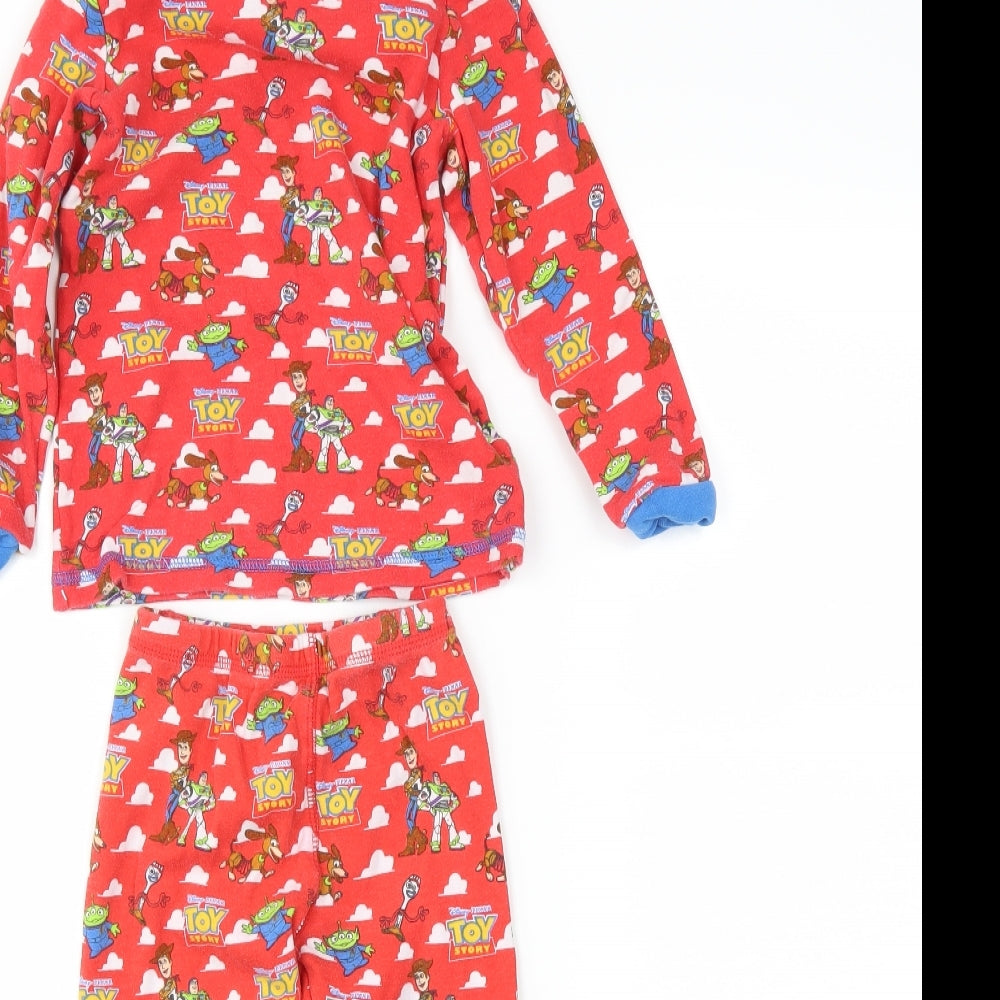 George Boys Red Solid   Pyjama Set Size 5-6 Years