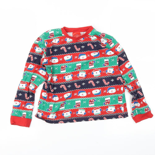 kids Boys Green Striped  Basic T-Shirt Size 8-9 Years  - christmas