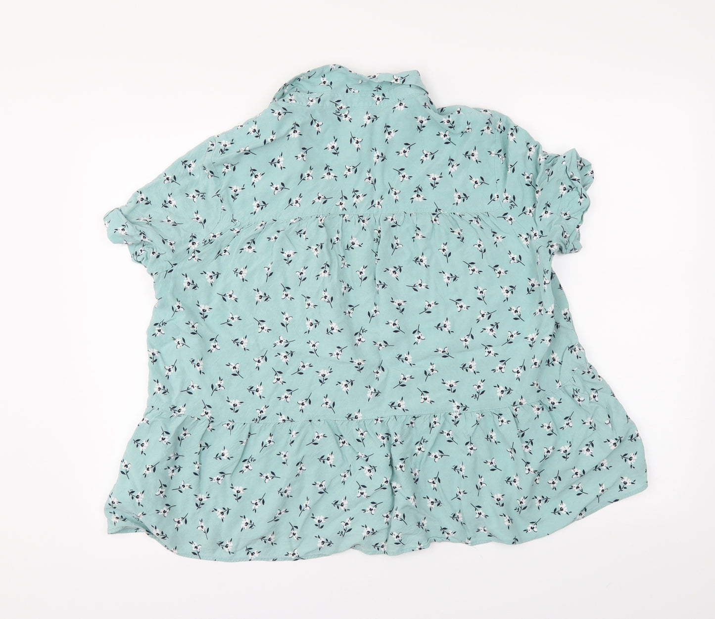 F&F Womens Green Floral  Basic Button-Up Size 18