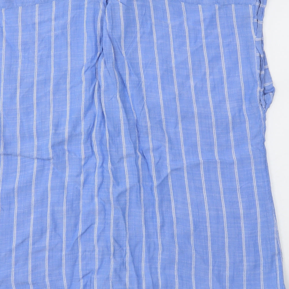 NEXT Womens Blue Striped  Basic Button-Up Size 20