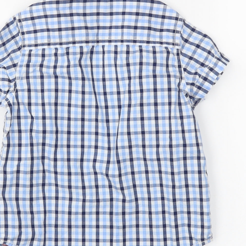 NEXT Boys Black Plaid  Basic Button-Up Size 4 Years