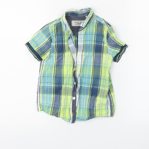 NEXT Boys Green Plaid  Basic Button-Up Size 2-3 Years