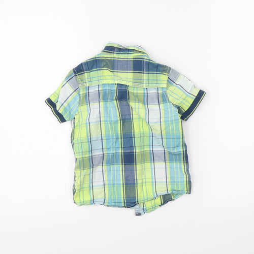 NEXT Boys Green Plaid  Basic Button-Up Size 2-3 Years