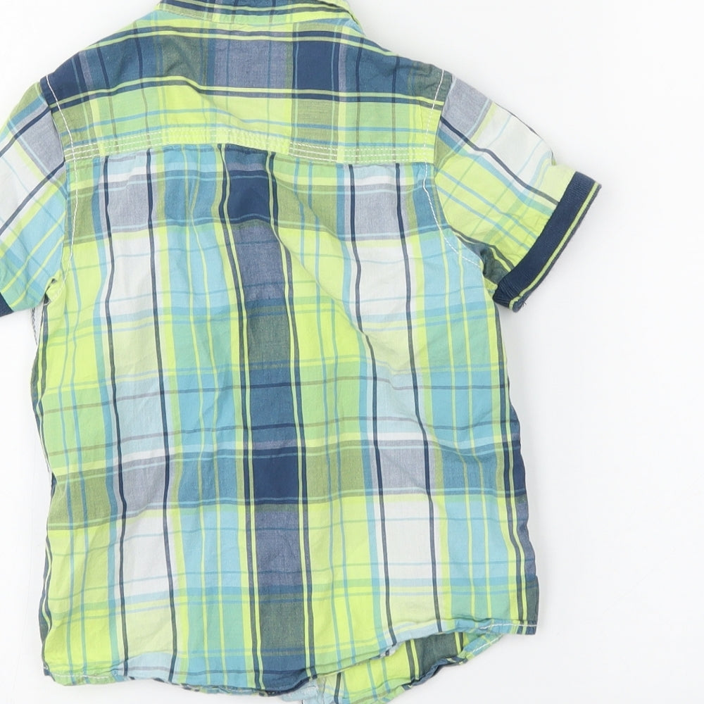 NEXT Boys Green Plaid  Basic Button-Up Size 2-3 Years