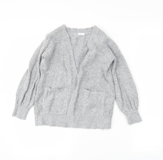 Front view of Next men’s grey cardigan jumper