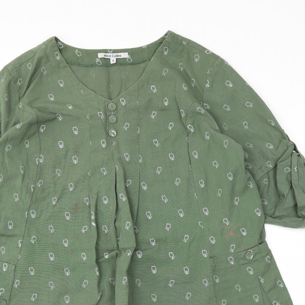 Alice Collins Womens Green   Basic Blouse Size 18